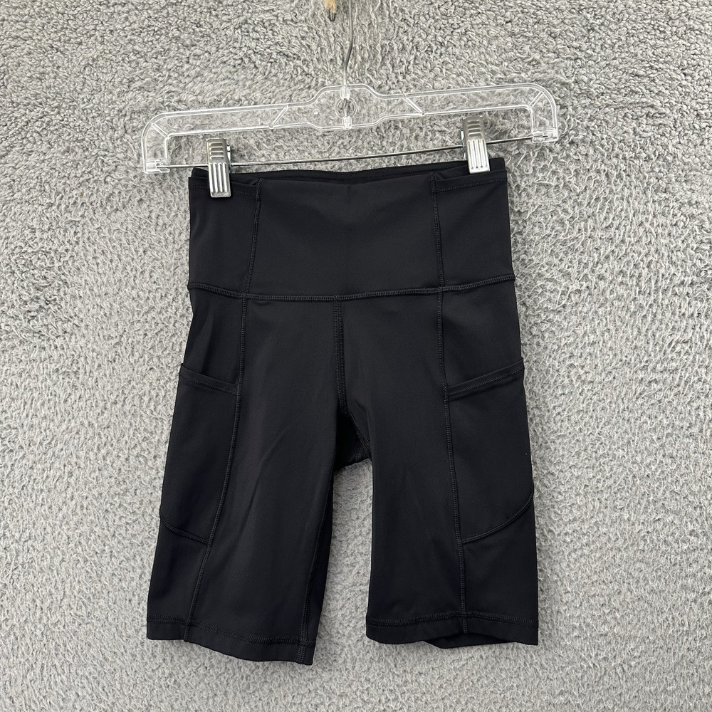 Lululemon Fast Free Shorts 8" Non Reflective Black Athletic Biker Women's 2 - Picture 1 of 8